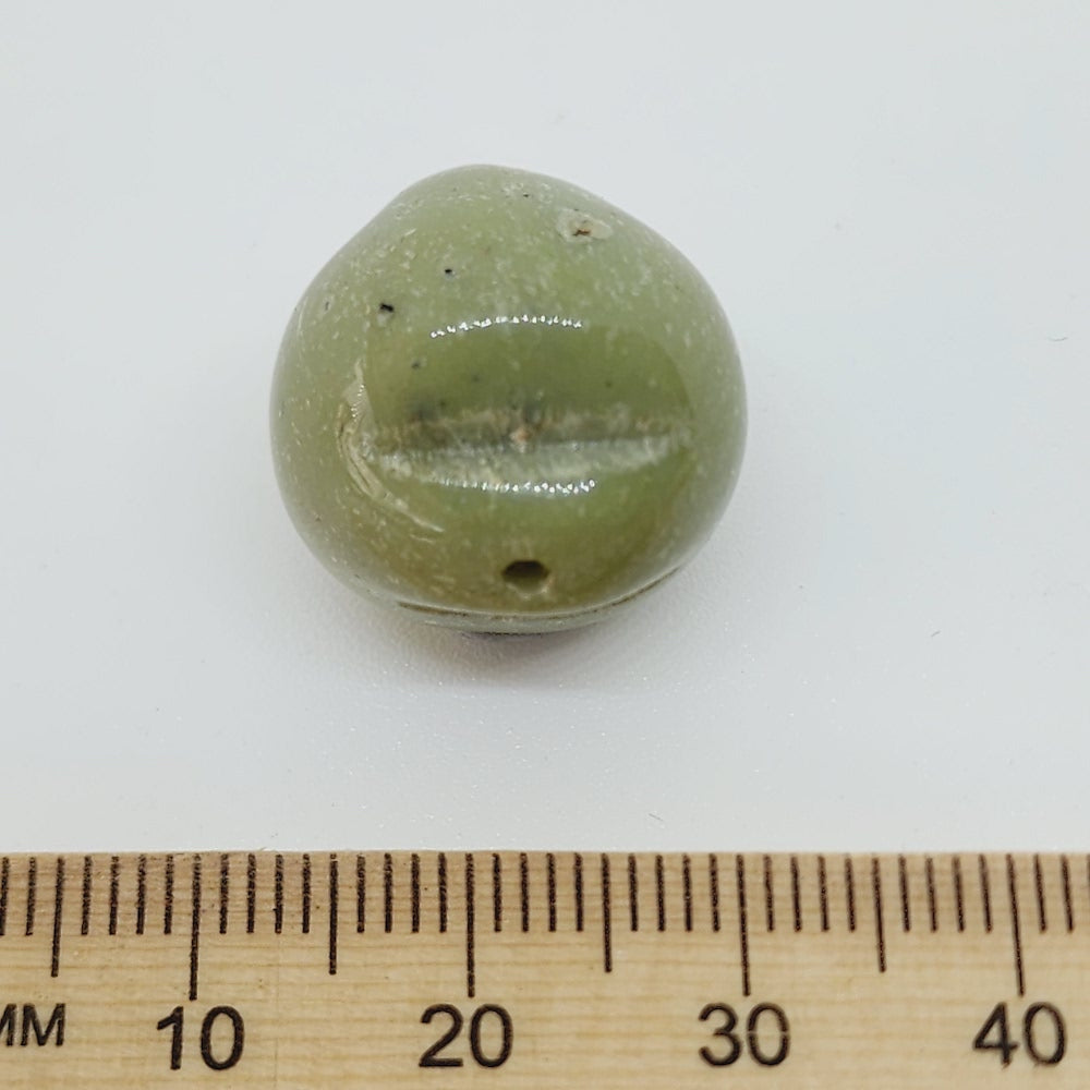 18mm Nut (10) - Khaki - Bakelite Vintage Beads