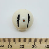 18mm Nut (10) - Antique Ivory w. Black - Bakelite Vintage Beads