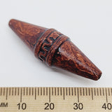40x13mm Elongated Bicone (10) - Teak - Vintage Wood Stained Look Beads