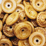 4x10mm Bead End (50) - Maple - Vintage Wood Stained Look Beads