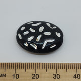 25x18mm Flat Oval (10) - Black - Vintage Lucite Beads