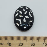 25x18mm Flat Oval (10) - Black - Vintage Lucite Beads