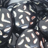 25x18mm Flat Oval (10) - Black - Vintage Lucite Beads