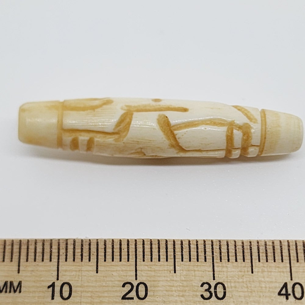 35x8mm Hair Pipe Bead (10) - Vintage Bone Beads
