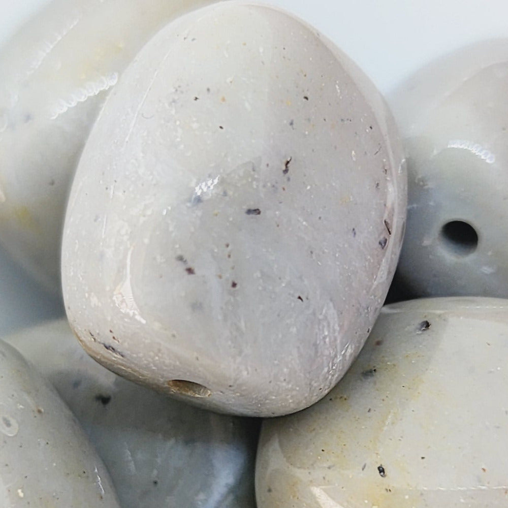 20x16mm Rectangle (10) - Grey - Bakelite Vintage Beads