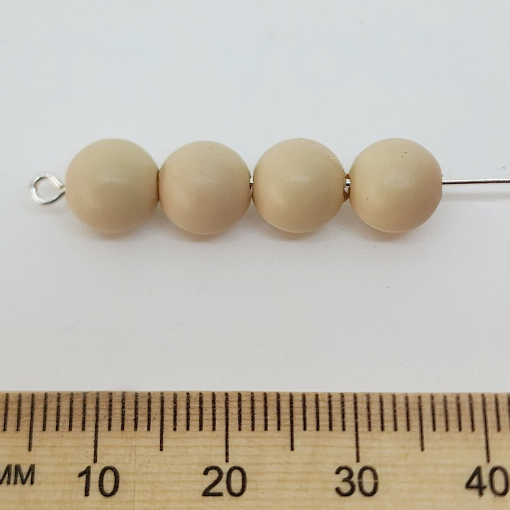 8mm Round (50) - Blush - Pottery Look Lucite Beads - Matte