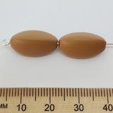18x10mm Pinched Oval (50) - Brown - Pottery Look Lucite Beads - Matte