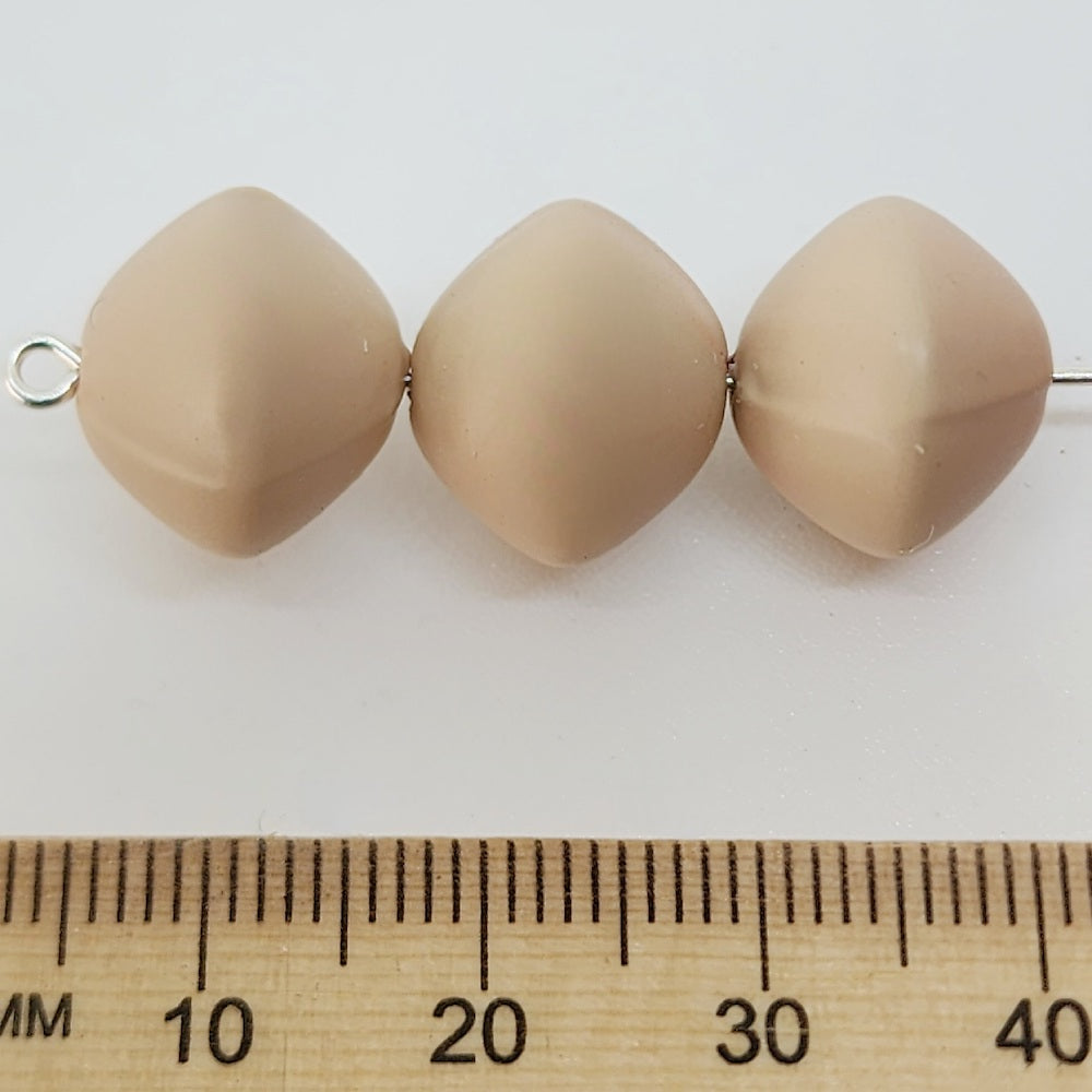 12x14mm Rondelle (50) - Blush - Pottery Look Lucite Beads - Matte