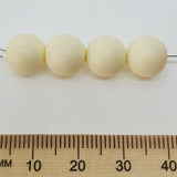 10mm Round (50) - Light Cream - Pottery Look Lucite Beads - Matte