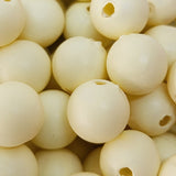 10mm Round (50) - Light Cream - Pottery Look Lucite Beads - Matte