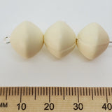 12x14mm Rondelle (50) - Light Cream - Pottery Look Lucite Beads - Matte