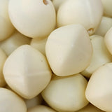 12x14mm Rondelle (50) - Light Cream - Pottery Look Lucite Beads - Matte