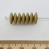 3x10mm Disc (50) - Khaki Green - Pottery Look Lucite Beads - Matte