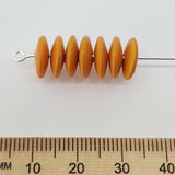 3x10mm Disc (50) - Pumpkin - Pottery Look Lucite Beads - Matte