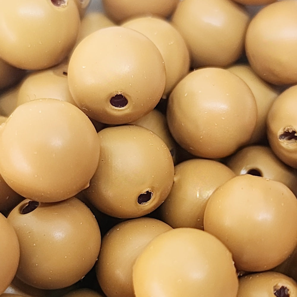 10mm Round (50) - Brown - Pottery Look Lucite Beads - Matte