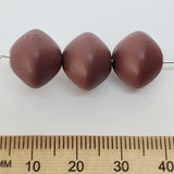 12x14mm Rondelle (50) - Chocolate - Pottery Look Lucite Beads - Matte