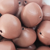 12x14mm Rondelle (50) - Chocolate - Pottery Look Lucite Beads - Matte