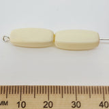 17x7mm Rectangle Tube (50) - Light Cream - Pottery Look Lucite Beads - Matte