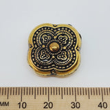 24mm Pillow (10) - Antique Gold - Vintage Metalised Beads