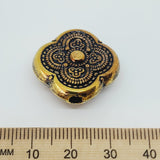 24mm Pillow (10) - Antique Gold - Vintage Metalised Beads
