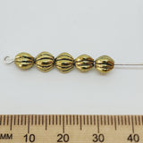 6mm Onion (50) - Antique Gold - Vintage Metalised Beads