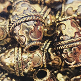 18x12 Bicone (10) - Antique Gold - Vintage Metalised Beads