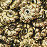 3x12mm Wheel (25) - Antique Gold - Vintage Metalised Beads