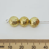 9mm Round (25) - Gold - Vintage Metalised Beads