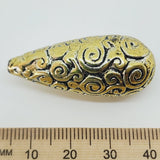 Teardrop (5) - Antique Gold - Vintage Metalised Beads