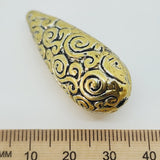 Teardrop (5) - Antique Gold - Vintage Metalised Beads