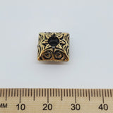 10x12mm Square Rondelle (10) - Antique Gold - Vintage Metalised Beads