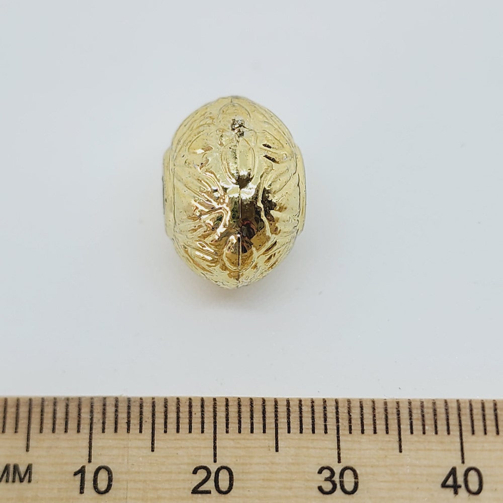 12x16mm Rondelle (10) - Gold - Vintage Metalised Beads