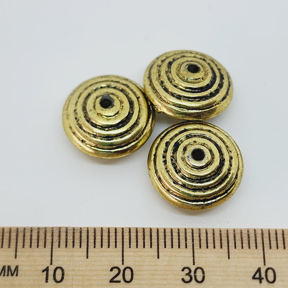 Saucer (25) - Antique Gold - Vintage Metalised Beads