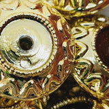 11x25mm Wheel (10) - Gold - Vintage Metalised Beads