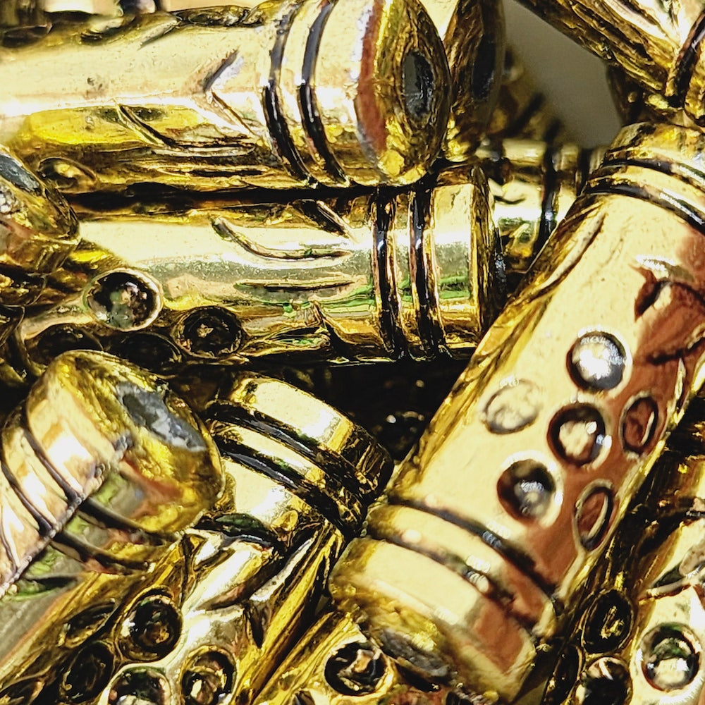 25x8mm Tube (10) - Antique Gold - Vintage Metalised Beads