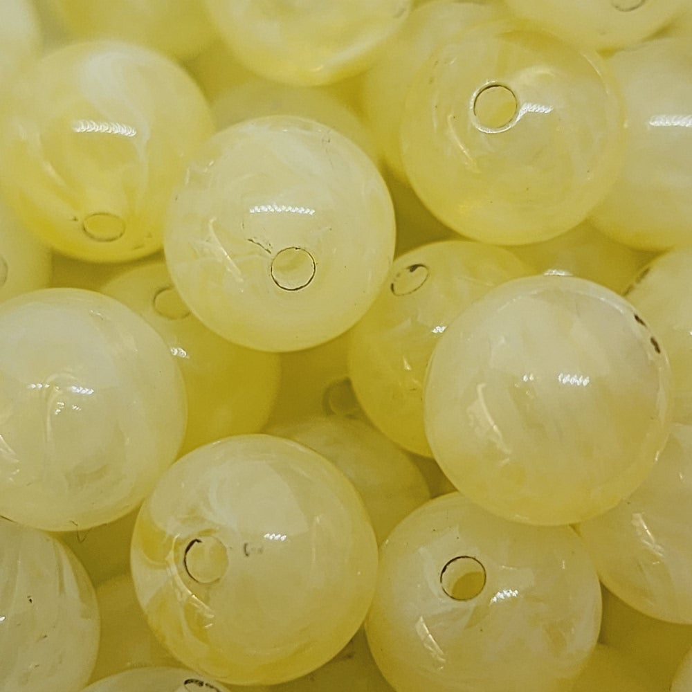 10mm Round (25) - Citrine - Gemstone Look Vintage Lucite Beads