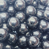 8mm Round (10) - Grey Lustre - Vintage Czech Glass Beads