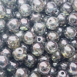 6mm Round (25) - Grey Bubble - Vintage Czech Glass Beads