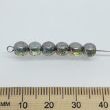 6mm Round (100) - Grey Bubble - Vintage Czech Glass Beads