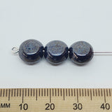 10x7mm Coin (10) - Gunmetal Lustre - Vintage Czech Glass Beads