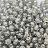 4mm Round (100) - Grey Bubble - Vintage Czech Glass Beads