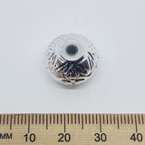 12x16mm Rondelle (10) - Silver - Vintage Metalised Beads