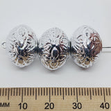 12x16mm Rondelle (10) - Silver - Vintage Metalised Beads