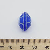 10x16mm Rondelle (10) - Blue w. White - Vintage Baroque Lucite Beads