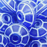 10x16mm Rondelle (10) - Blue w. White - Vintage Baroque Lucite Beads