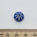 8x12mm UFO (25) - Navy Blue w. White - Vintage Lucite Beads