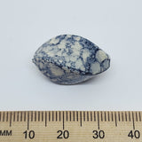 23x16mm Twisted Oval (25) - White/Grey - Pottery Look Lucite Beads - Glossy