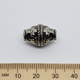 18x12 Bicone (10) - Antique Silver - Vintage Metalised Beads
