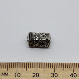 14x8mm Tube (10) - Antique Silver - Vintage Metalised Beads