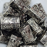 14x8mm Tube (10) - Antique Silver - Vintage Metalised Beads